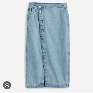 Madewell Denim Button-Front Midi wrap Skirt